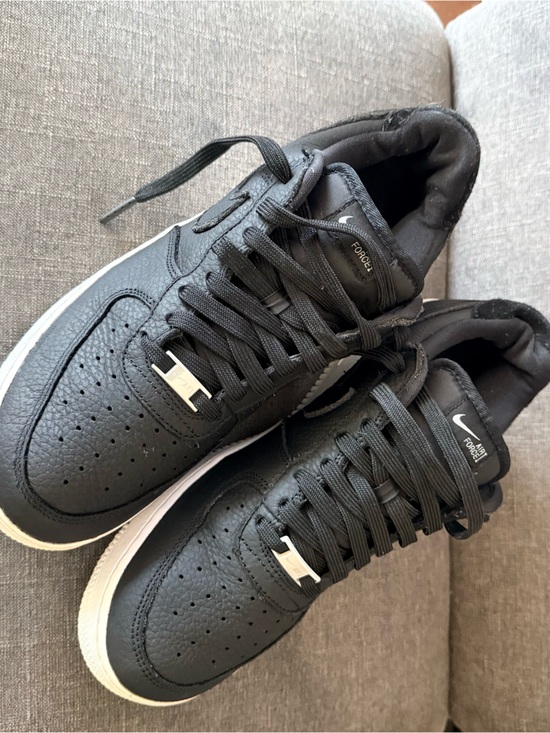Nike Other - Nike Air Force Ones Low. Men’s Black Leather Low-Top Sneakers with White Sole